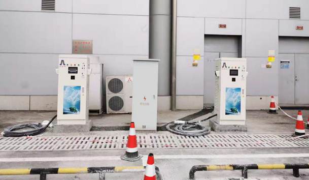 重慶江北機場停機坪室外充電站60KW+7KW充電樁項目案列